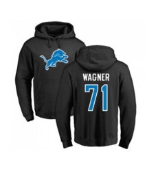 Detroit Lions #71 Ricky Wagner Black Name & Number Logo Pullover Hoodie