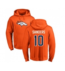 Denver Broncos #10 Emmanuel Sanders Orange Name & Number Logo Pullover Hoodie