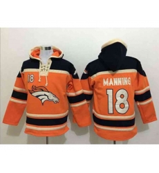 Denver Broncos #18 peyton manning black-orange[pullover hooded sweatshirt]