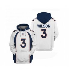 Denver Broncos #3 Russell Wilson White Pullover Hoodie
