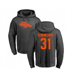 Denver Broncos #31 Justin Simmons Ash One Color Pullover Hoodie