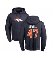 Denver Broncos #47 Josey Jewell Navy Blue Name & Number Logo Pullover Hoodie