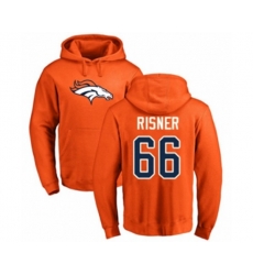 Denver Broncos #66 Dalton Risner Orange Name & Number Logo Pullover Hoodie