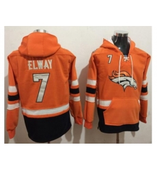 Denver Broncos #7 John Elway Orange Navy Blue Name & Number Pullover NFL Hoodie