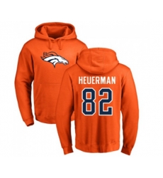 Denver Broncos #82 Jeff Heuerman Orange Name & Number Logo Pullover Hoodie
