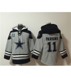 Dallas Cowboys #11 Micah Parsons Gray Ageless Must-Have Lace-Up Pullover Hoodie