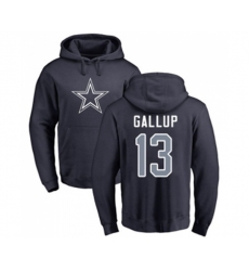 Dallas Cowboys #13 Michael Gallup Navy Blue Name & Number Logo Pullover Hoodie