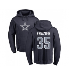 Dallas Cowboys #35 Kavon Frazier Navy Blue Name & Number Logo Pullover Hoodie