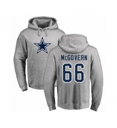 Dallas Cowboys #66 Connor McGovern Ash Name & Number Logo Pullover Hoodie