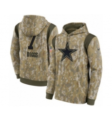Dallas Cowboys #7 Trevon Diggs Camo 2021 Salute To Service Therma Performance Pullover Hoodie