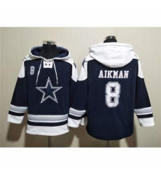 Dallas Cowboys #8 Troy Aikman Navy Ageless Must-Have Lace-Up Pullover Hoodie