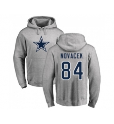 Dallas Cowboys #84 Jay Novacek Ash Name & Number Logo Pullover Hoodie