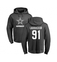 Dallas Cowboys #91 L. P. Ladouceur Ash One Color Pullover Hoodie