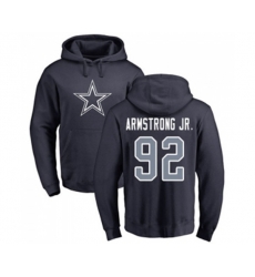 Dallas Cowboys #92 Dorance Armstrong Jr. Navy Blue Name & Number Logo Pullover Hoodie