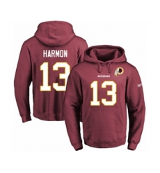 Washington Redskins #13 Kelvin Harmon Red Name & Number Pullover Hoodie