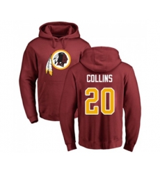 Washington Redskins #20 Landon Collins Maroon Name & Number Logo Pullover Hoodie