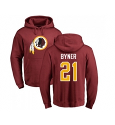 Washington Redskins #21 Earnest Byner Maroon Name & Number Logo Pullover Hoodie
