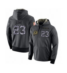 Washington Redskins #23 Bryce Love Stitched Black Anthracite Salute to Service Player Performance Hoodie