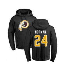 Washington Redskins #24 Josh Norman Black Name & Number Logo Pullover Hoodie