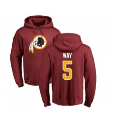 Washington Redskins #5 Tress Way Maroon Name & Number Logo Pullover Hoodie