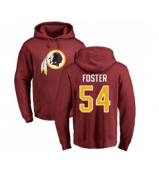 Washington Redskins #54 Mason Foster Maroon Name & Number Logo Pullover Hoodie