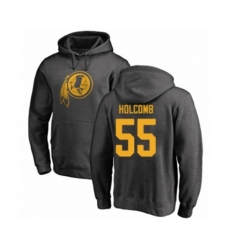 Washington Redskins #55 Cole Holcomb Ash One Color Pullover Hoodie
