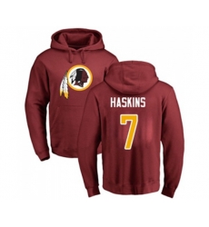 Washington Redskins #7 Dwayne Haskins Maroon Name & Number Logo Pullover Hoodie
