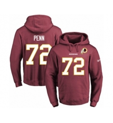 Washington Redskins #72 Donald Penn Red Name & Number Pullover Hoodie