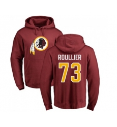 Washington Redskins #73 Chase Roullier Maroon Name & Number Logo Pullover Hoodie