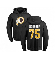 Washington Redskins #75 Brandon Scherff Black Name & Number Logo Pullover Hoodie