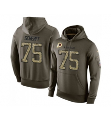 Washington Redskins #75 Brandon Scherff Green Salute To Service Pullover Hoodie