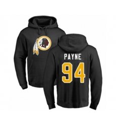 Washington Redskins #94 DaRon Payne Black Name & Number Logo Pullover Hoodie