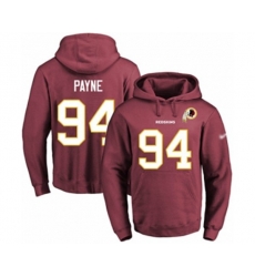 Washington Redskins #94 DaRon Payne Burgundy Red Name & Number Pullover Hoodie