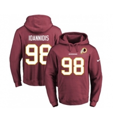 Washington Redskins #98 Matt Ioannidis Burgundy Red Name & Number Pullover Hoodie