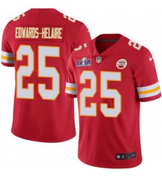 Kansas City Chiefs 25 Clyde Edwards Helaire Red Team Color Bound Stitched NFL Vapor Untouchable Limited 2024 Super Bowl LVIII Jersey