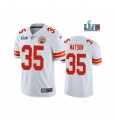 Kansas City Chiefs #35 Jaylen Watson White Super Bowl LVII Patch Vapor Untouchable Limited Stitched Jersey