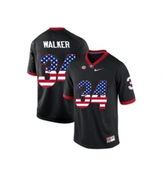 2016 US Flag Fashion-Mens Georgia Bulldogs Herchel Walker #34 College Football Limited Jerseys - Black