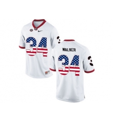 2016 US Flag Fashion-Mens Georgia Bulldogs Herchel Walker #34 College Football Limited Jerseys - White