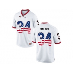 2016 US Flag Fashion-Mens Georgia Bulldogs Herchel Walker #34 College Football Limited Jerseys - White