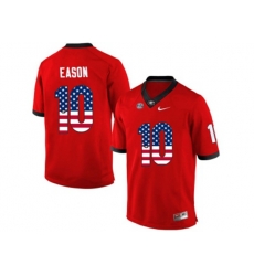 2016 US Flag Fashion-Mens Georgia Bulldogs Jacob Eason #10 College Football Limited Jerseys - Red