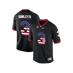 2016 US Flag Fashion-Mens Georgia Bulldogs Todd Gurley II #3 College Football Limited Jerseys - Black