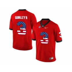 2016 US Flag Fashion-Mens Georgia Bulldogs Todd Gurley II #3 College Football Limited Jerseys - Red