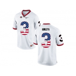 2016 US Flag Fashion-Mens Georgia Bulldogs Todd Gurley II #3 College Football Limited Jerseys - White