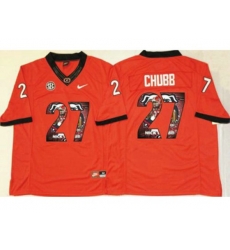 Georgia Bulldogs #27 Nick Chubb Red Player Fashion Stitched NCAA Jersey