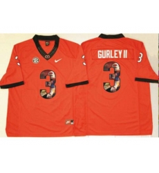 Georgia Bulldogs #3 Todd Gurley II Red Player Fashion Stitched NCAA Jersey