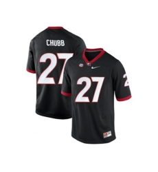 Mens Georgia Bulldogs Nick Chubb #27 College Football Limited Jerseys - Black
