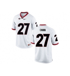 Mens Georgia Bulldogs Nick Chubb #27 College Football Limited Jerseys - White