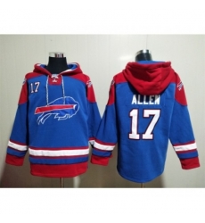 Buffalo Bills #17 Josh Allen Blue Ageless Must Have Lace Up Pullover Hoodie