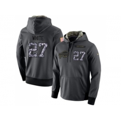 Buffalo Bills #27 TreDavious White Stitched Black Anthracite Salute to Service Player Performance Hoodie