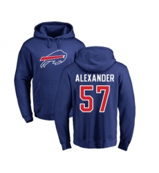 Buffalo Bills #57 Lorenzo Alexander Royal Blue Name & Number Logo Pullover Hoodie